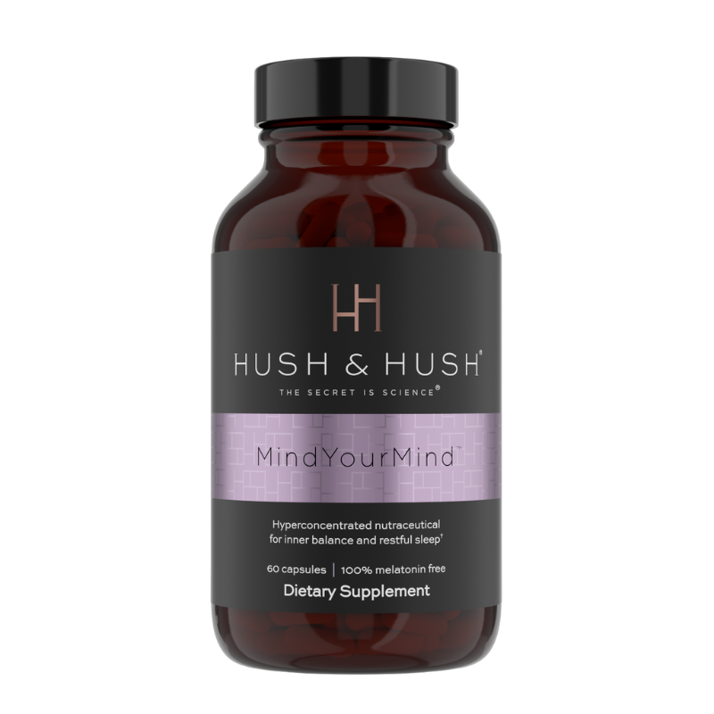 Hush & Hush MindYourMind Nahrungsergänzungsmittel, 60 Kapseln, für innere Balance und erholsamen Schlaf, 100% Melatonin-frei.