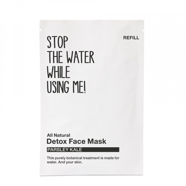 Mascarilla facial detox de perejil y col rizada 100% natural, bolsa de recarga