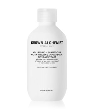 Grown Alchemist Volumising Shampoo 0.4, 200 ml Flasche, weißes Design, Biotin-Vitamin B7, Calendula, Althea-Extrakt.